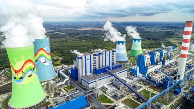 Elektrownia Opole — widok obiektu z lotu ptaka